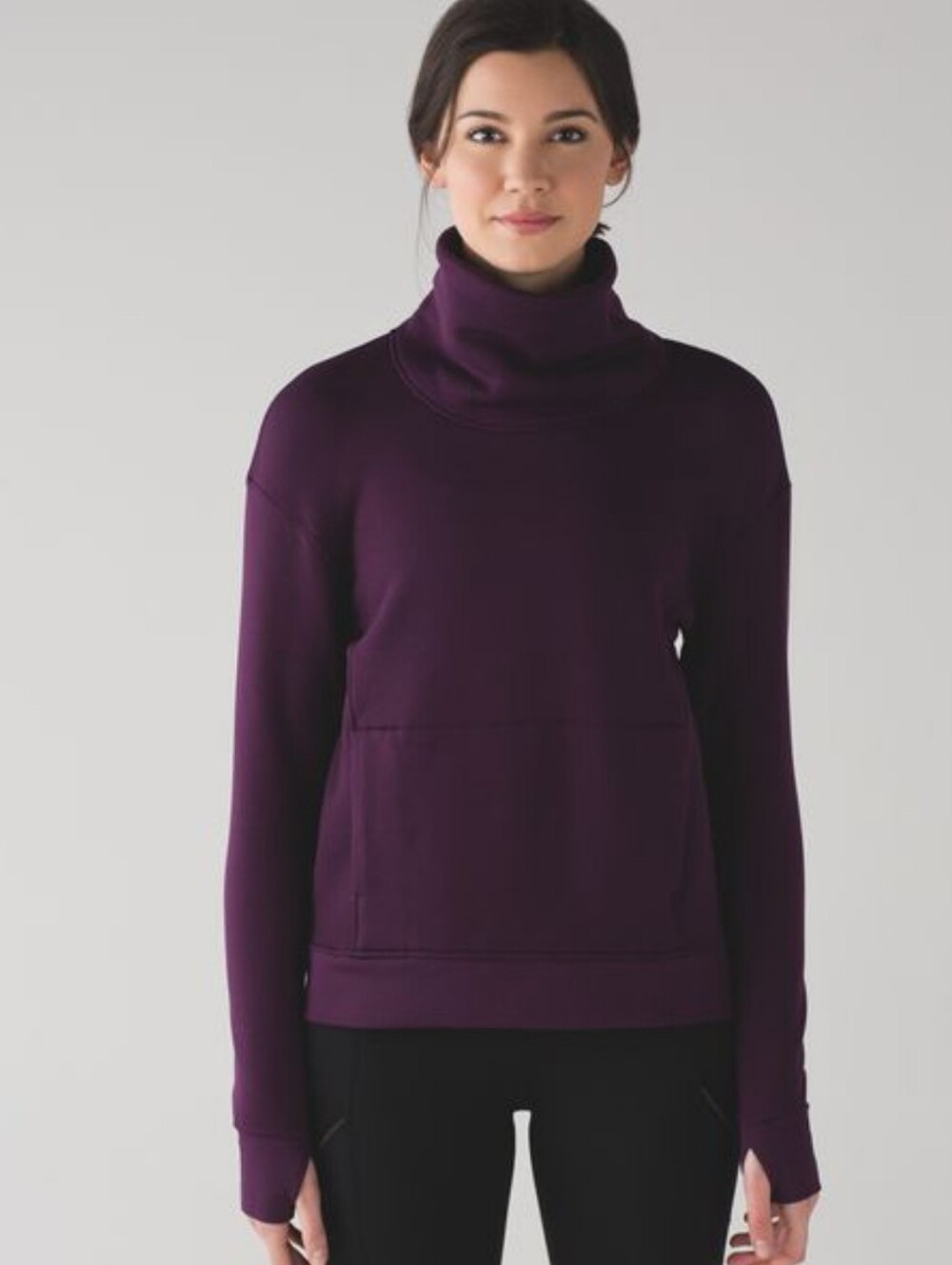 Lululemon Kick the Cold Funnel Neck Deep Purple Pullover Sweatshirt Size 10 Cozy